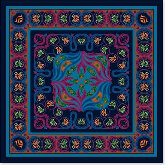 Etro Quadratisches Seidentwillhalstuch mit Bl&uuml;tenprint