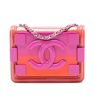 Chanel Pre-owned Womens Mini Ombre Acrylic And Patent Boy Brick Flap - Light Pink Leather - One Size