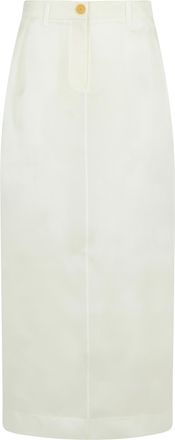 Khaite Lucian White Silk Skirt