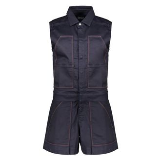 Diesel Playsuits, female, Blue, M, Short Denim Jumpsuit