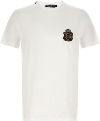 Dolce & Gabbana White Heraldic Patch T-shirt