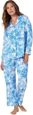 The Cats Pajamas Pima Knit Pajama Holiday Set in Palm Grove Toile at Nordstrom, Size X-Small