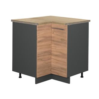 Vicco Armario De Esquina Fame-line, Roble Dorado, 80.5 Cm, Et Roble