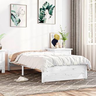 Berkfield Home Bed Frame White Solid Wood 90x190 cm Single