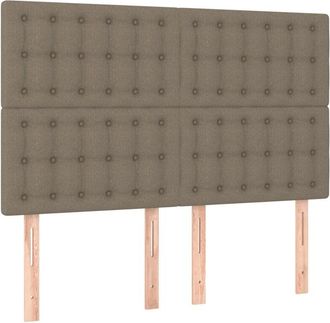 vidaXL Cabeceros 4 Unidades Tela Gris Taupe 72x5x78/88 Cm Vidaxl