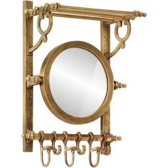 vidaXL Soporte De Equipaje Con Perchas Y Espejo De Pared Aluminio Vidaxl