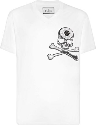 Philipp Plein Skull-print cotton T-shirt - men - Cotton - XXXXL - White
