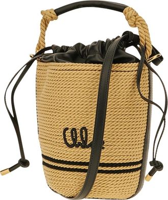 Chlo&eacute; Soleil Bucket Bag - Dames - Schoudertassen - Beige - ONE Size - Katoen - Tassen