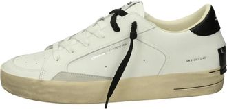 Crime London Lage Top Leren Sneakers - Heren - Sneakers - Wit - 44 EU - Leer - Schoenen