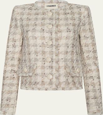 L'agence Zell Houndstooth Tweed Jacket