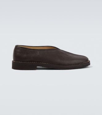 Christophe Lemaire Piped leather slip-on shoes