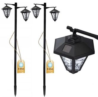 OEM 2 L&aacute;mparas Solares Led Para Jard&iacute;n De 137 Cm De Altura