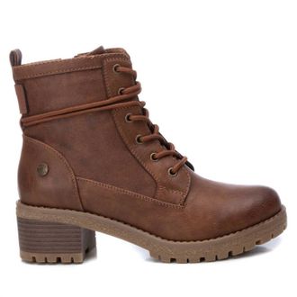 Xti Womens Lace-Up Tie Booties In Camel