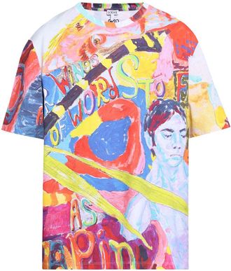 Loewe graphic-print cotton t-shirt - men - Cotton - S - Pink