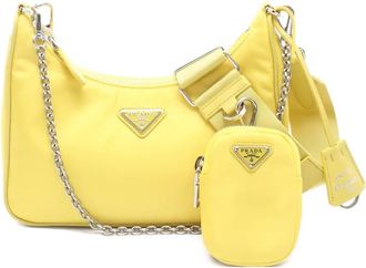 Prada Borsa a spalla Re-Edition 2005 anni 2000 - Giallo