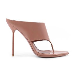 PARIS TEXAS Schoenen, Dames, Beige, 38 1/2 EU, Leer, Lidia Thong sandalen van gelakt leer