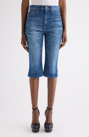 Chlo&eacute; High Waist Capri Jeans in Faded Indigo at Nordstrom, Size 24