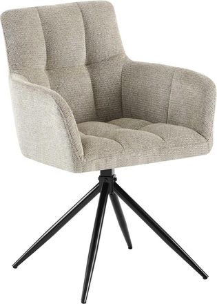 Clp Silla de comedor con reposabrazos en Tela Gris topo