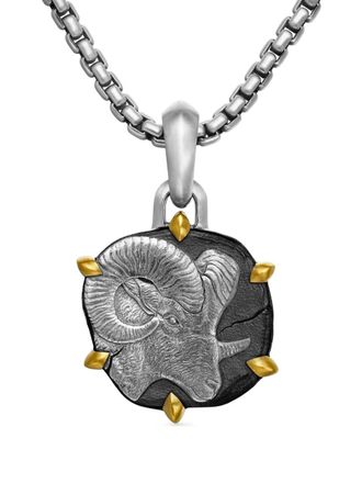 David Yurman 18kt yellow gold and sterling silver Aries amulet (33mm)