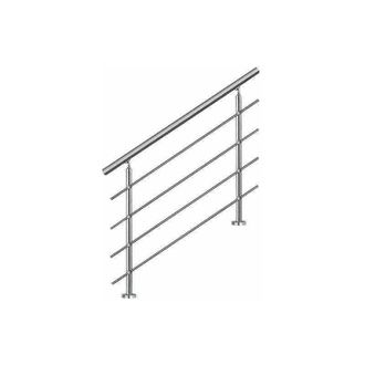 No Brand Bc-elec - AHM1004 Corrimano per scale 100 cm, balcone, balaustra, ringhiera in acciaio inox con 4 traverse, installazione piana o inclinata