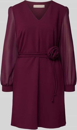 Rinascimento Rinascimento Cocktailkleid mit V-Ausschnitt in Bordeaux, Größe XL