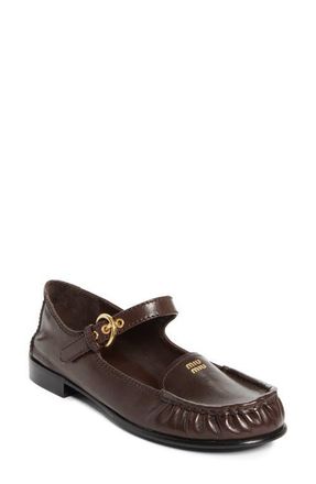 Miu Miu Mary Jane Loafer in Moro Leather at Nordstrom, Size 5.5Us