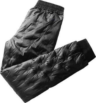 Generic Mens Duck Down Pants Outdoor Wadded Winter Warm Pants Thermal Trousers Plus Black 205 5XL