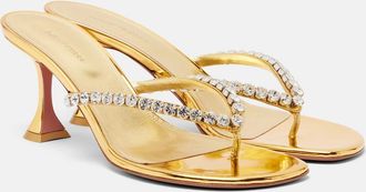 Amina Muaddi Gigi embellished leather thong sandals