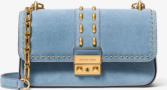 Michael Kors Tribeca Small Studded Suede Shoulder Bag