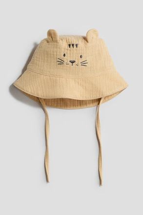 H&M Embroidery-detail Sun Hat in Beige/lion at Nordstrom, Size 9-12 M