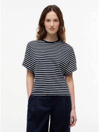 Tommy Hilfiger Womens Batwing-Sleeve Crewneck T-Shirt - Navy - XS