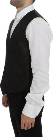 Dolce & Gabbana Virgin Wool Logo Dress Vest - Black