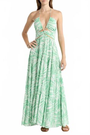Elan Womens Bali Cut Out Maxi Dress In Green