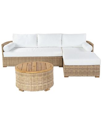 Safavieh Couture Anguilla Wicker Outdoor Chaise Sectional