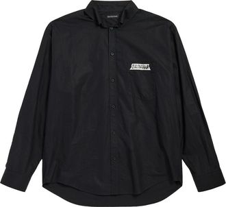 Balenciaga Masking Tape Shirt Long Sleeve Wide Fit MenS In Black Clothing