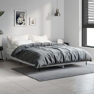 vidaXL Estructura De Cama Madera De Ingenier&iacute;a Gris Hormig&oacute;n 140x190cm Vidaxl