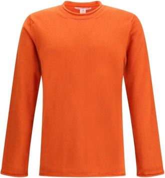 Comme Des Gar&ccedil;ons Trui met lange mouwen - Heren - Ronde hals truien - Oranje - M - Wol - Truien & Vesten