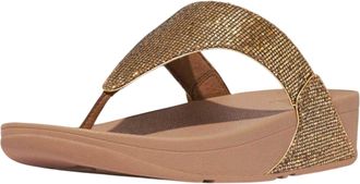 FitFlop Fit Flop Dames Lulu Glitterbal Leren Sandalen (Goud)