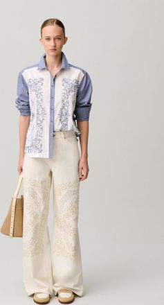 Claudie Pierlot Jean denim broderie CP