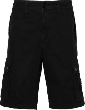 Stone Island Slim-fit Cargo Bermuda Shorts - Heren - Korte Broeken - Blauw - W30 - Katoen - Korte Broeken