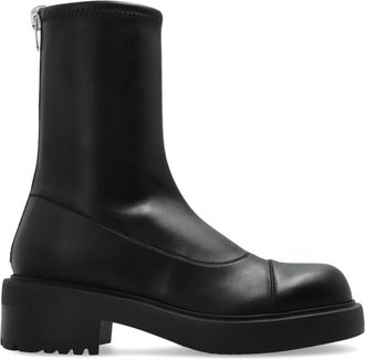 Giuseppe Zanotti Junney enkellaarzen - Dames - Laarzen met Hak - Zwart - 40 EU - Leer - Schoenen