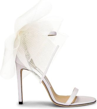 Jimmy Choo London Aveline 100 Asymmetric Bow Deatil Sandals, Brand Size 34.5 ( US Size 4.5 )