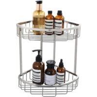 OEM Estante Esquinero Para Ducha En Acero Inoxidable Sus304, Estante De Almacenamiento De 2 Niveles Para Ba&ntilde;o Y Ducha, Cromo Pulido, Eg7162-crezuo