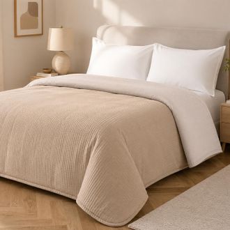 KASANOVA Trapuntino matrimoniale microfibra double face beige