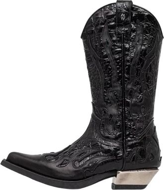 New Rock West Nomada Y Firence - Heren - Cowboylaarzen - Zwart - 40 EU - Leer - Schoenen