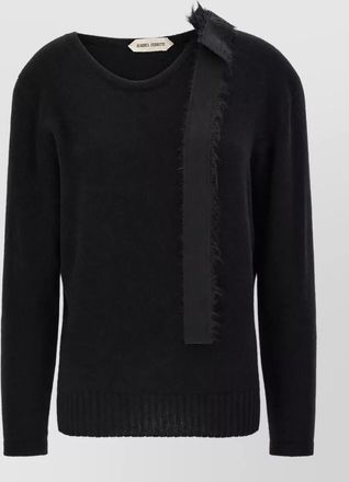 Alberta Ferretti cashmere ribbed crew-neck long-sleeve bow sweater