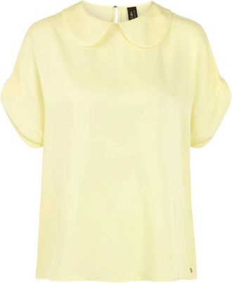Marc Cain Flowing Blouse met Korte Mouwen - Dames - Blouses - Geel - L - Overhemden