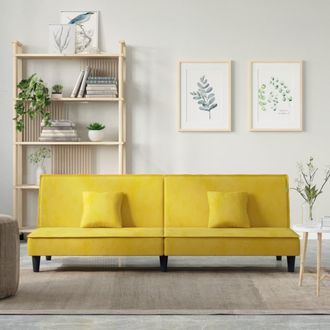 vidaXL Sof&aacute; Cama De Terciopelo Amarillo Vidaxl