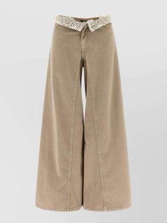 Pinko denim high-rise wide-leg trousers