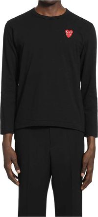 Comme Des Gar&ccedil;ons Long Sleeve Tops, male, Black, Size: XL Heart Long Sleeve T-Shirt